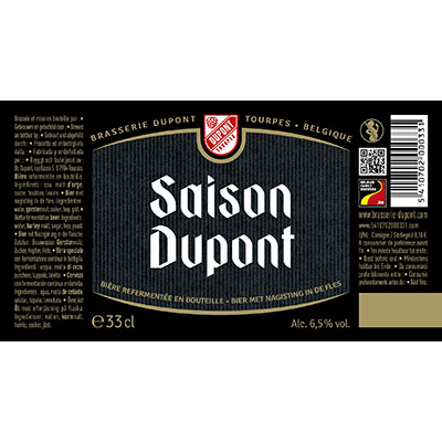 5410702000331 Saison Dupont - 33cl Bier met nagisting in de fles Sticker Front